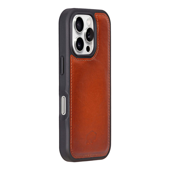 Carter Detachable Leather iPhone 16 Pro Wallet Case, Burnished Tan - BlackBrook Case