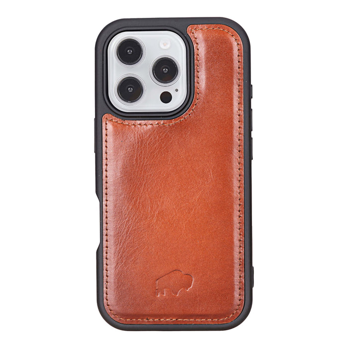 Carter Detachable Leather iPhone 16 Pro Wallet Case, Burnished Tan - BlackBrook Case
