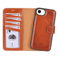 Carter Detachable Leather iPhone 16e Wallet Case, Burnished Tan - BlackBrook Case