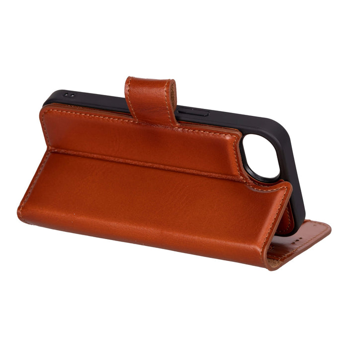 Carter Detachable Leather iPhone 16e Wallet Case, Burnished Tan - BlackBrook Case