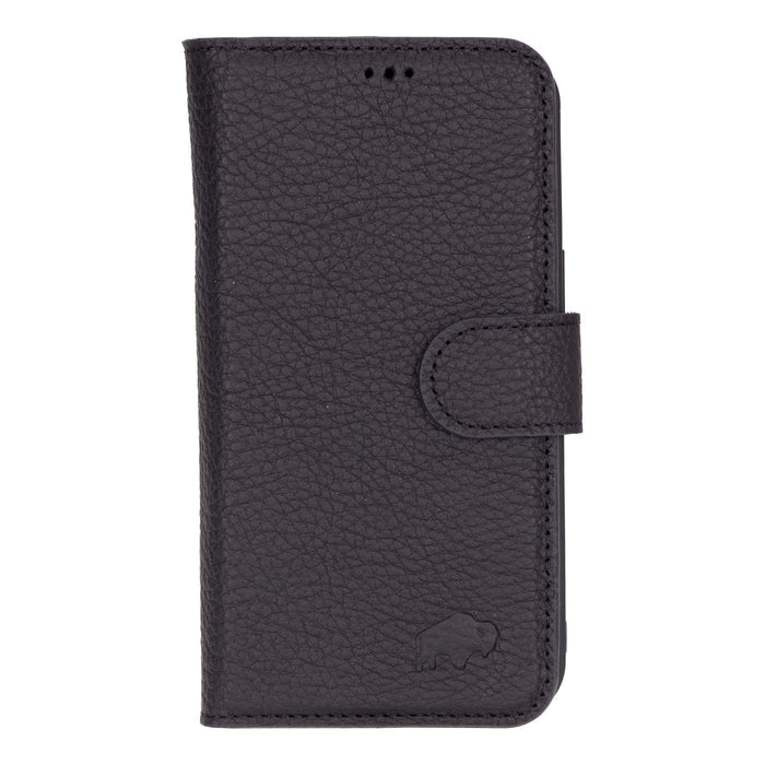Carter Detachable Leather iPhone 16e Wallet Case, Pebble Black - BlackBrook Case