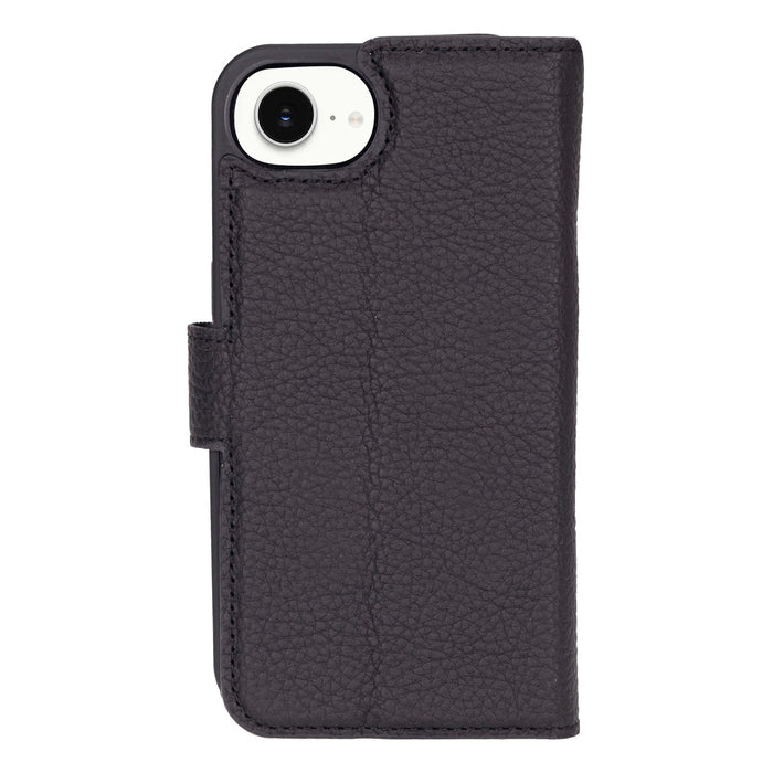 Carter Detachable Leather iPhone 16e Wallet Case, Pebble Black - BlackBrook Case
