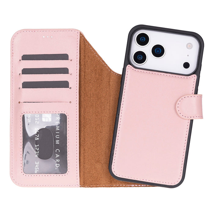 Carter Detachable Leather Wallet Case – iPhone 18 Pro Max, Pink - UnBranded