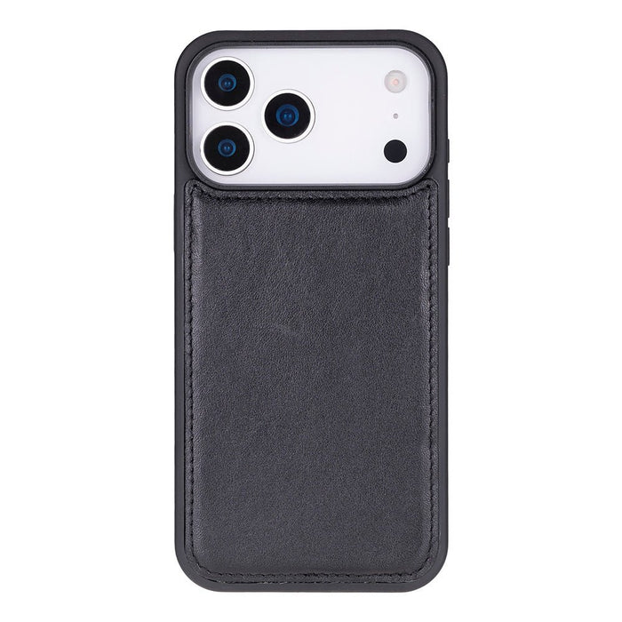 Carter Detachable Leather iPhone 18 Pro Wallet Case, Rustic Black - BlackBrook Case