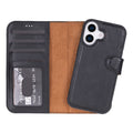 Carter Detachable Leather iPhone 17 Wallet Case, Rustic Black - BlackBrook Case