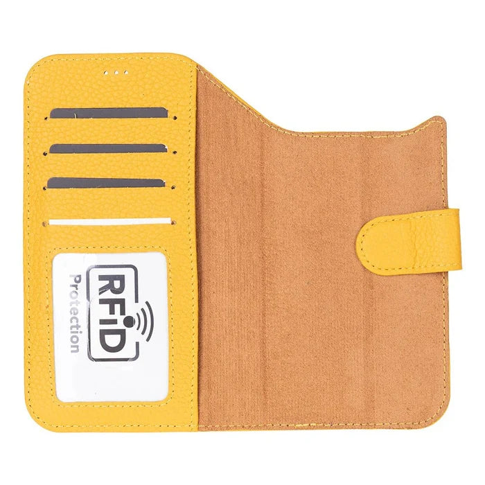 Carter Detachable Leather iPhone 17 Wallet Case, Yellow - BlackBrook Case