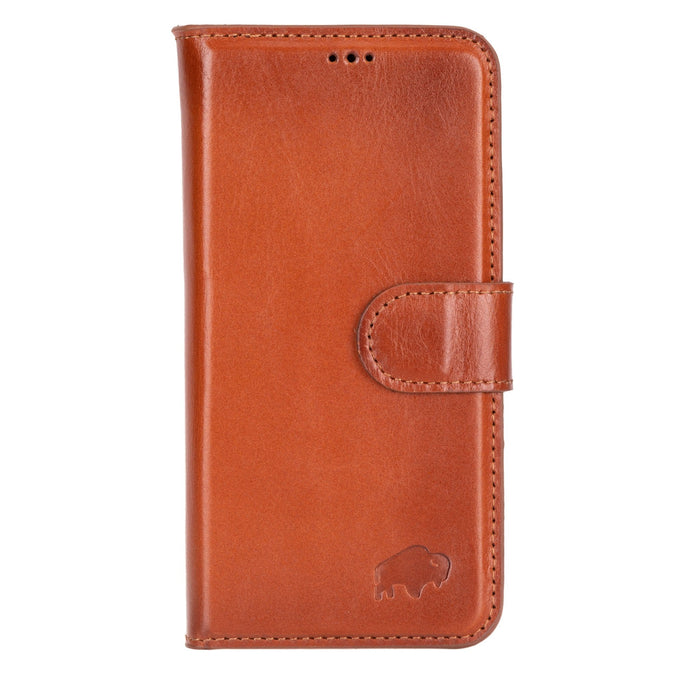 Carter Detachable Leather iPhone 17e Wallet Case, Burnished Tan - BlackBrook Case