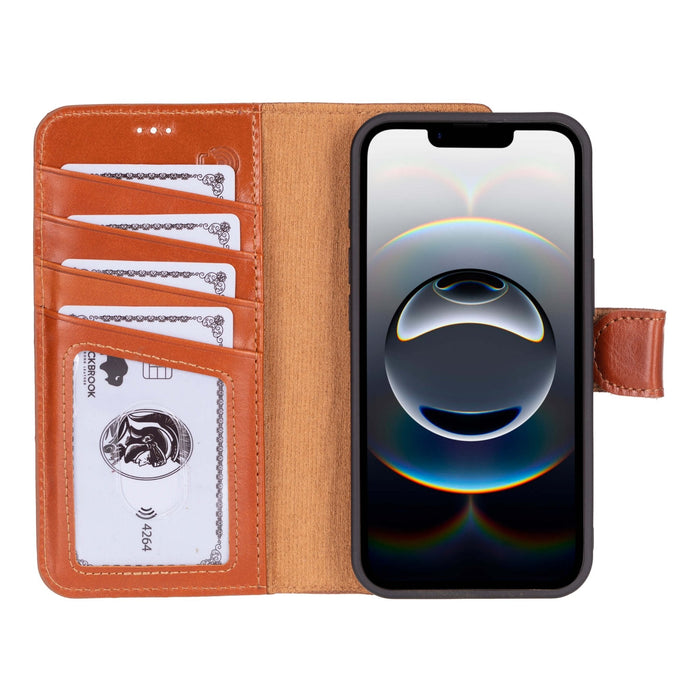Carter Detachable Leather iPhone 17e Wallet Case, Burnished Tan - BlackBrook Case
