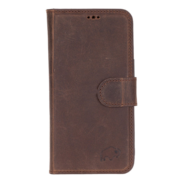 Carter Detachable Leather iPhone 17e Wallet Case, Distressed Coffee - BlackBrook Case