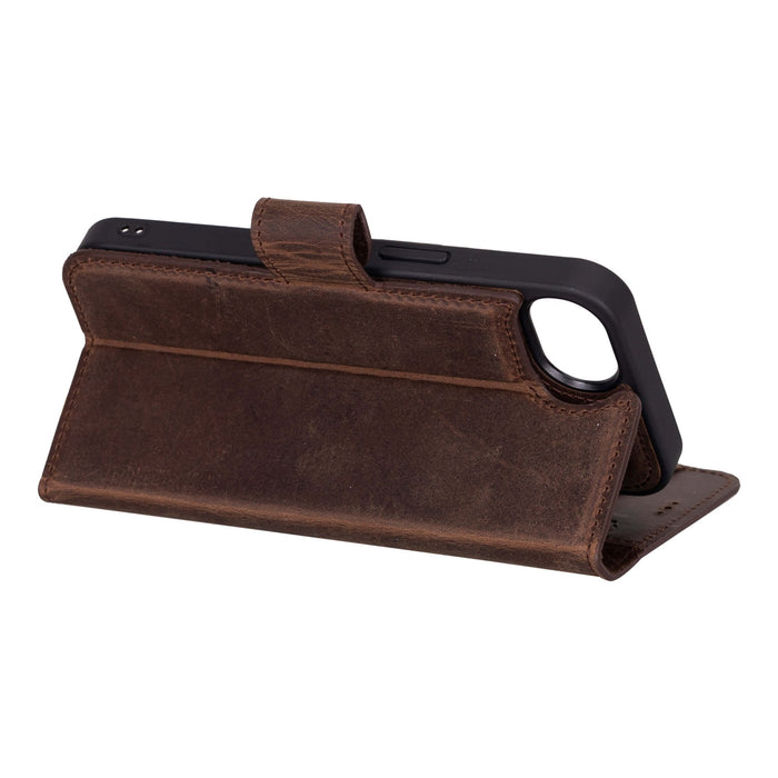 Carter Detachable Leather iPhone 17e Wallet Case, Distressed Coffee - BlackBrook Case