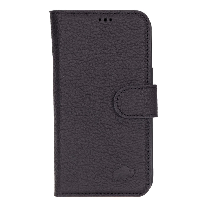 Carter Detachable Leather iPhone 17e Wallet Case, Pebble Black - BlackBrook Case