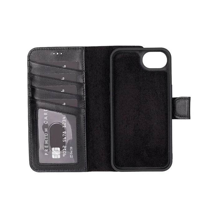 Carter Detachable Leather iPhone 17e Wallet Case, Dark Brown - BlackBrook Case