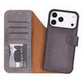 Carter Detachable Leather iPhone 18 Pro Max Wallet Case, Gray - BlackBrook Case