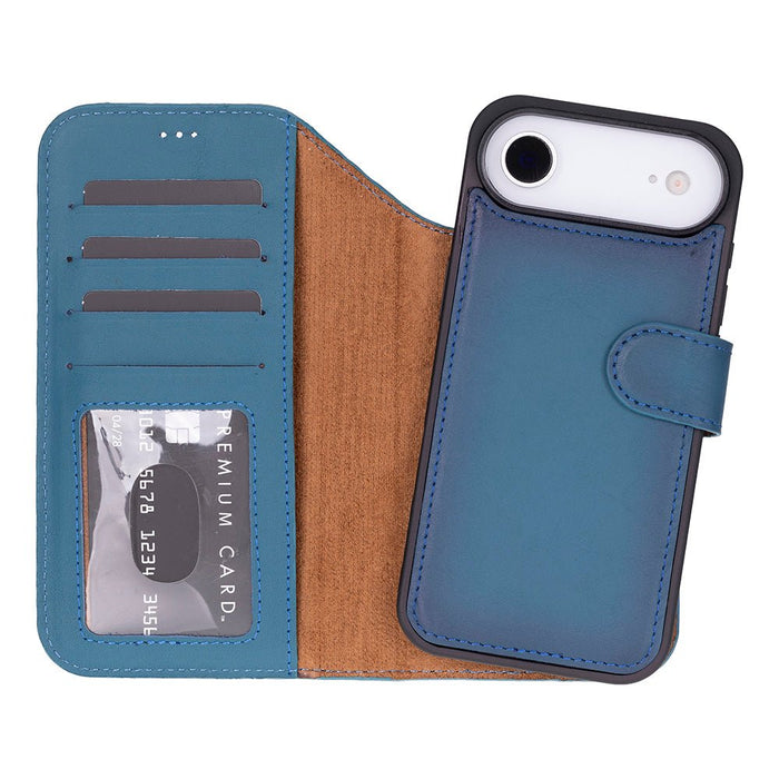Carter Detachable Leather iPhone Air Wallet Case, Blue - BlackBrook Case
