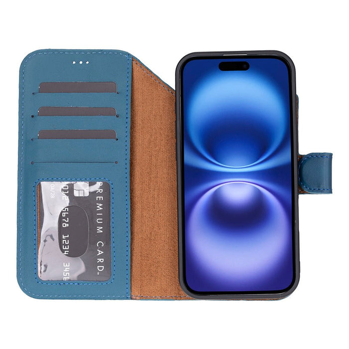 Carter Detachable Leather iPhone Air Wallet Case, Blue - BlackBrook Case