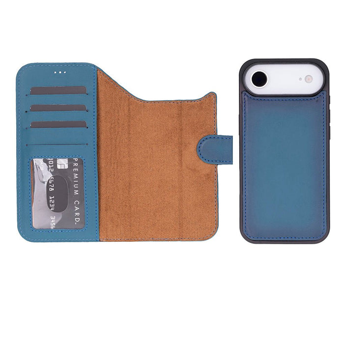 Carter Detachable Leather iPhone Air Wallet Case, Blue - BlackBrook Case