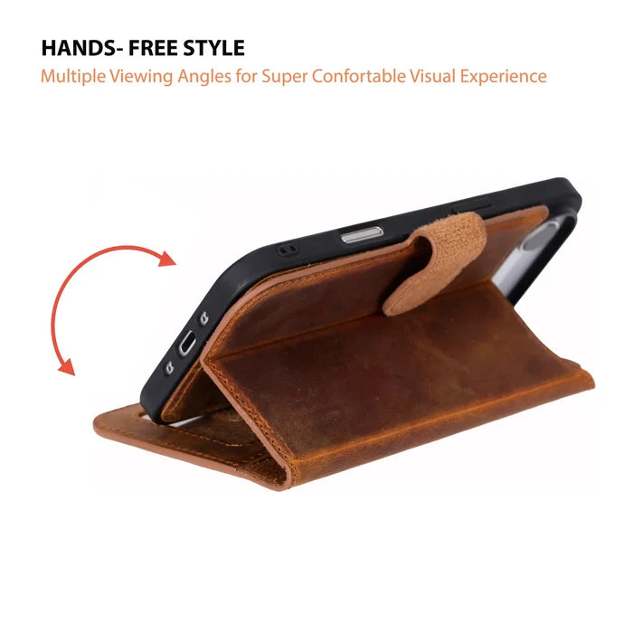 Carter Detachable Leather iPhone Air Wallet Case, Moccasin - BlackBrook Case
