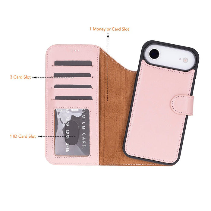 Carter Detachable Leather iPhone Air Wallet Case, Pink - BlackBrook Case