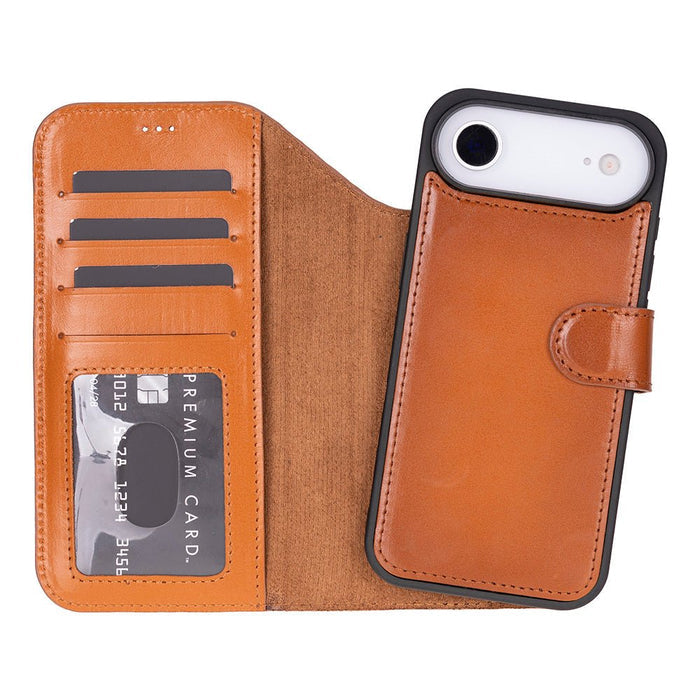 Carter Detachable Leather iPhone Air Wallet Case, Rustic Tan - BlackBrook Case