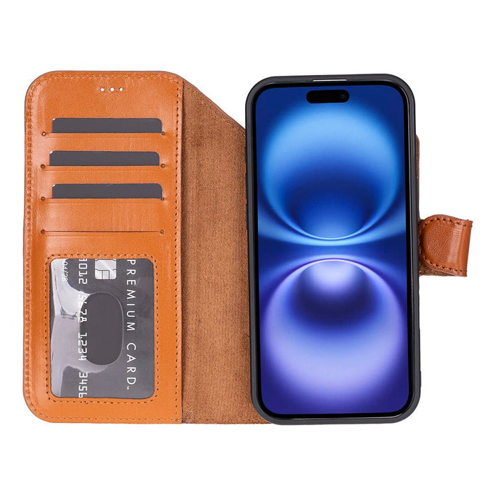 Carter Detachable Leather iPhone Air Wallet Case, Rustic Tan - BlackBrook Case