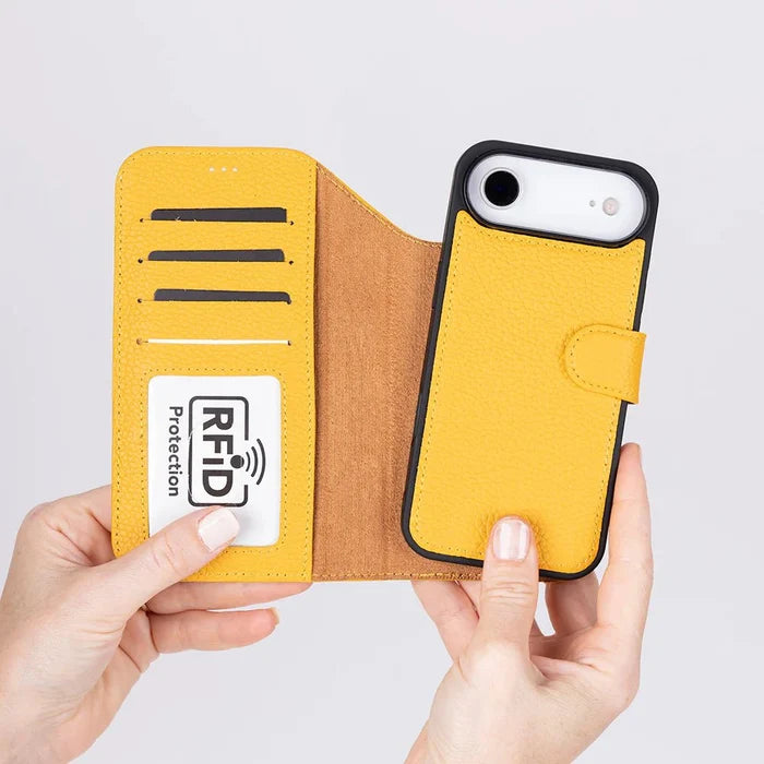 Carter Detachable Leather iPhone Air Wallet Case, Yellow - BlackBrook Case