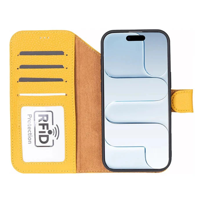 Carter Detachable Leather iPhone Air Wallet Case, Yellow - BlackBrook Case