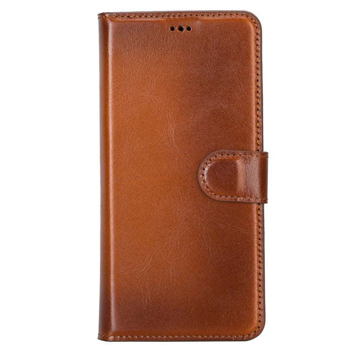 Carter Leather Samsung S22 Plus Detachable Wallet Case, Rustic Tan - BlackBrook Case