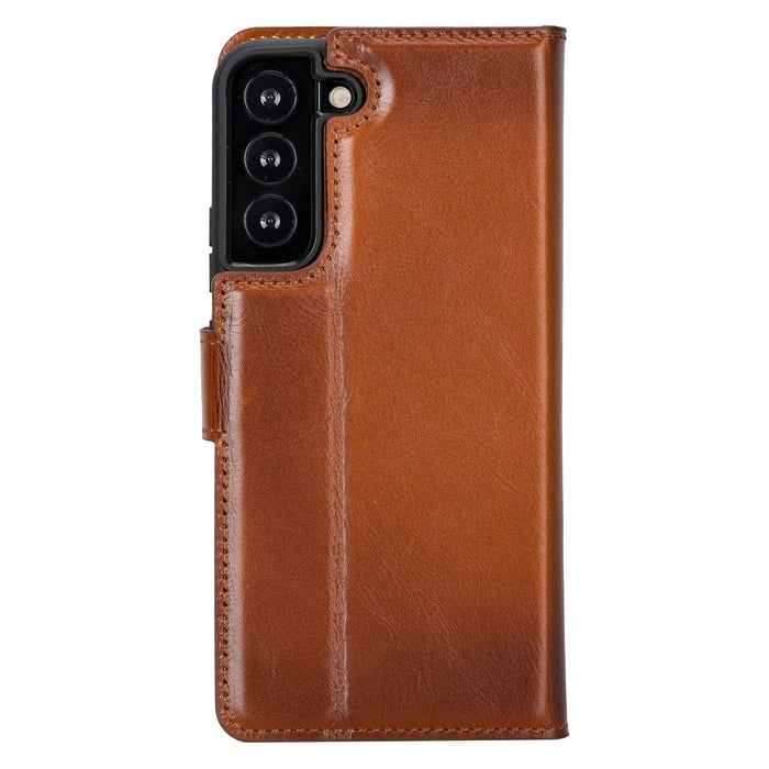 Carter Leather Samsung S22 Plus Detachable Wallet Case, Rustic Tan - BlackBrook Case