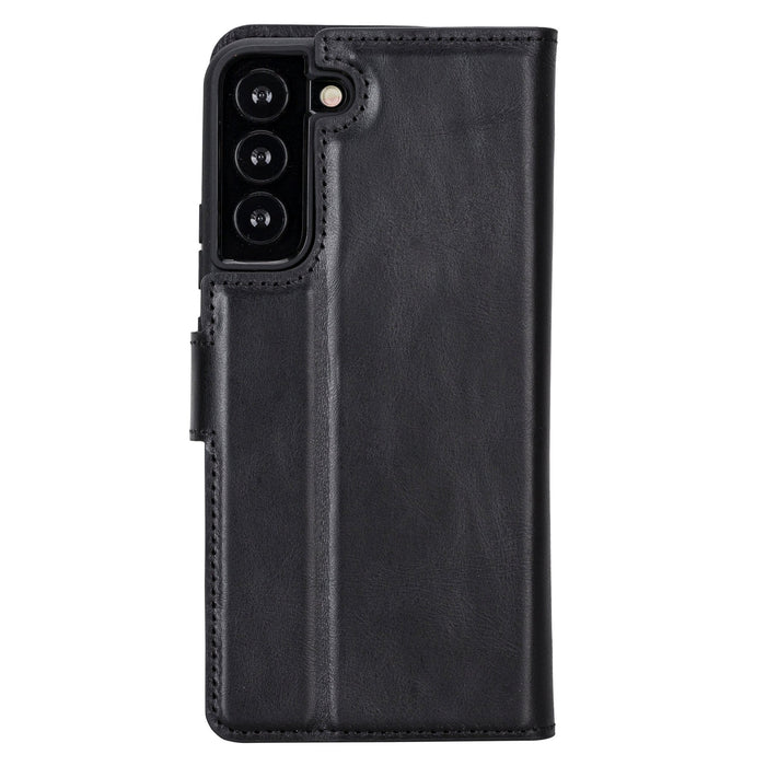 Carter Leather Samsung S22 Plus Detachable Wallet Case, Rustic Black - BlackBrook Case