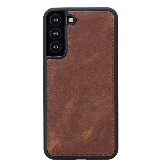 Carter Leather Samsung S22 Plus Detachable Wallet Case, Saddle Brown - BlackBrook Case