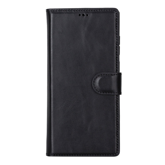 Carter Leather Samsung S23 Ultra Detachable Wallet Case, Rustic Black - BlackBrook Case