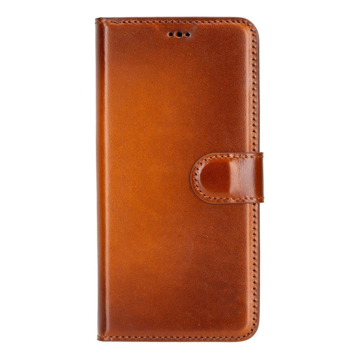 Carter Leather Samsung S24 Plus Detachable Wallet Case, Rustic Tan - BlackBrook Case