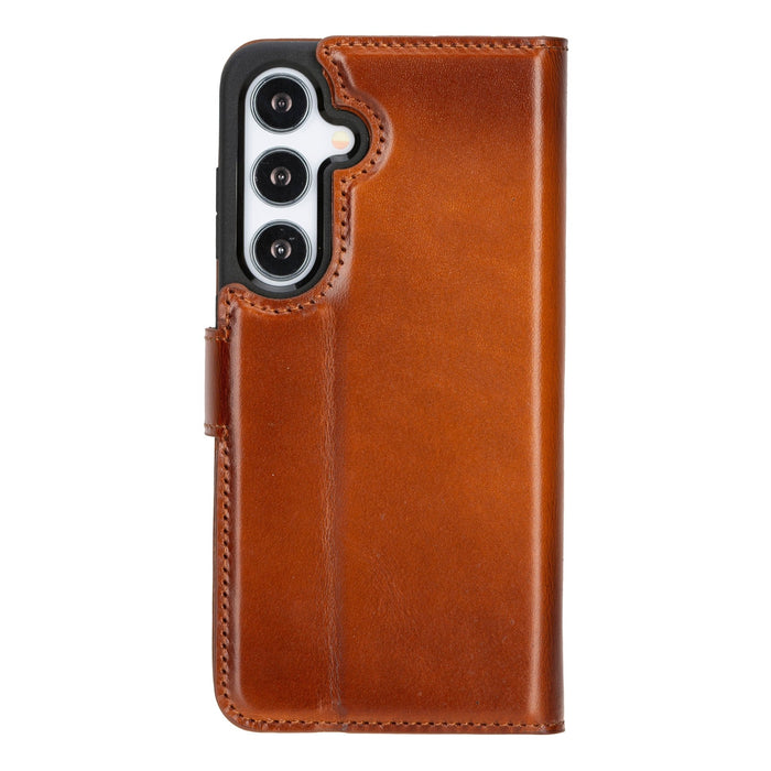 Carter Leather Samsung S24 Plus Detachable Wallet Case, Rustic Tan - BlackBrook Case