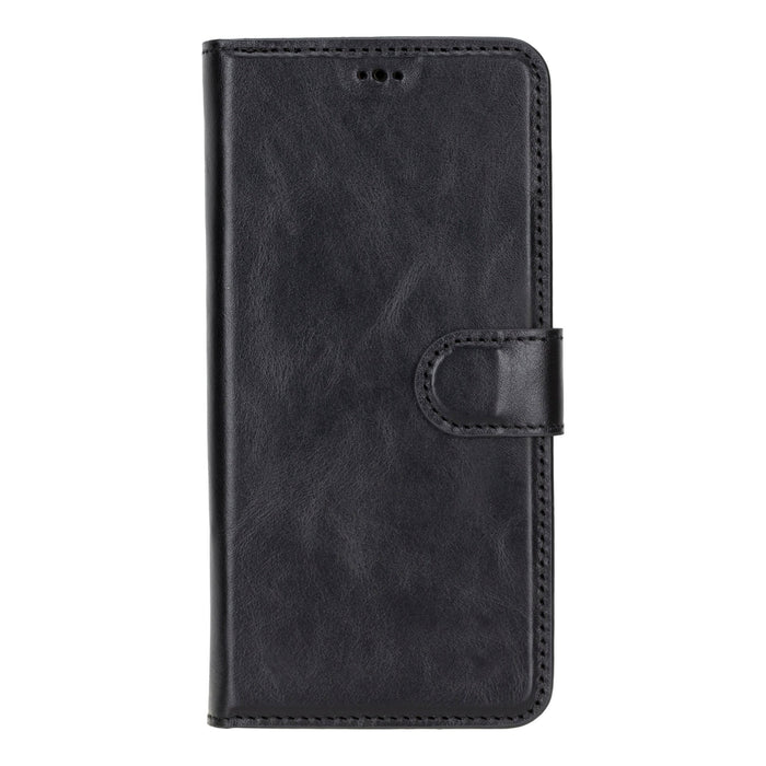 Carter Leather Samsung S24 Detachable Wallet Case, Rustic Black - BlackBrook Case