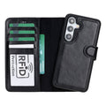 Carter Leather Samsung S25 Plus Detachable Wallet Case, Rustic Black - BlackBrook Case