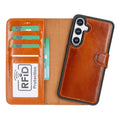 Carter Leather Samsung S25 Plus Detachable Wallet Case, Rustic Tan - BlackBrook Case