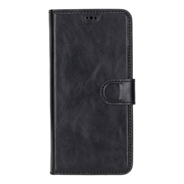 Carter Leather Samsung S25 Plus Detachable Wallet Case, Rustic Black - BlackBrook Case
