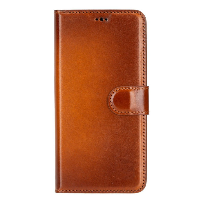 Carter Leather Samsung S25 Plus Detachable Wallet Case, Rustic Tan - BlackBrook Case