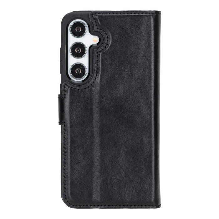 Carter Leather Samsung S25 Plus Detachable Wallet Case, Rustic Black - BlackBrook Case