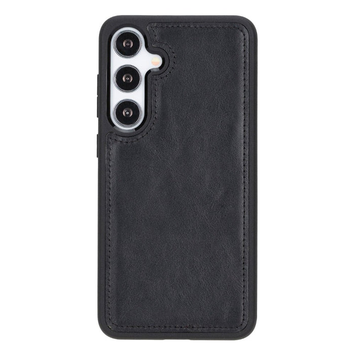 Carter Leather Samsung S25 Plus Detachable Wallet Case, Rustic Black - BlackBrook Case