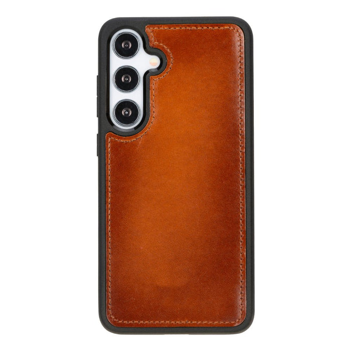 Carter Leather Samsung S25 Plus Detachable Wallet Case, Rustic Tan - BlackBrook Case