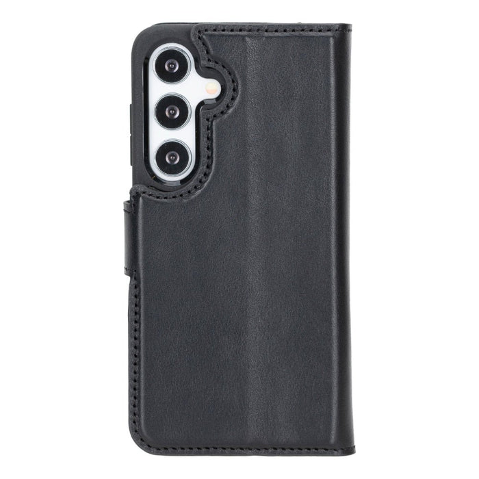 Carter Leather Samsung S25 Detachable Wallet Case, Rustic Black - BlackBrook Case