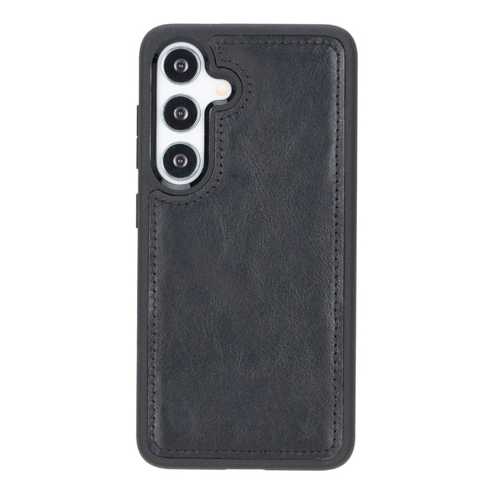 Carter Leather Samsung S25 Detachable Wallet Case, Rustic Black - BlackBrook Case
