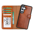 Carter Leather Samsung S25 Detachable Wallet Case, Rustic Tan - BlackBrook Case