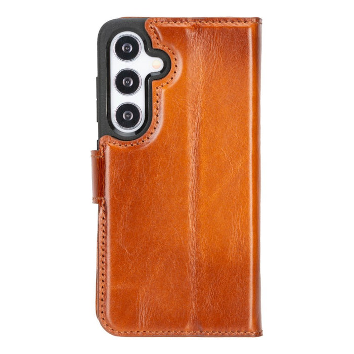 Carter Leather Samsung S25 Detachable Wallet Case, Rustic Tan - BlackBrook Case