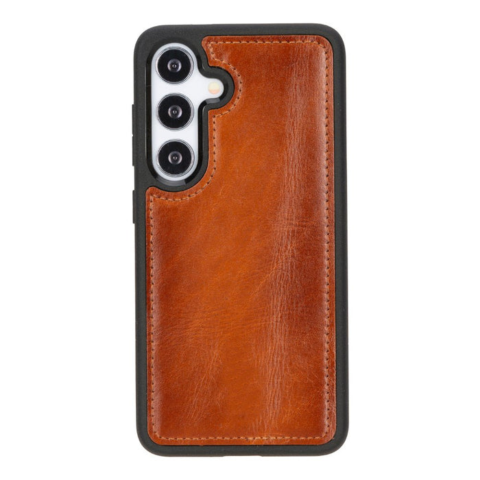 Carter Leather Samsung S25 Detachable Wallet Case, Rustic Tan - BlackBrook Case