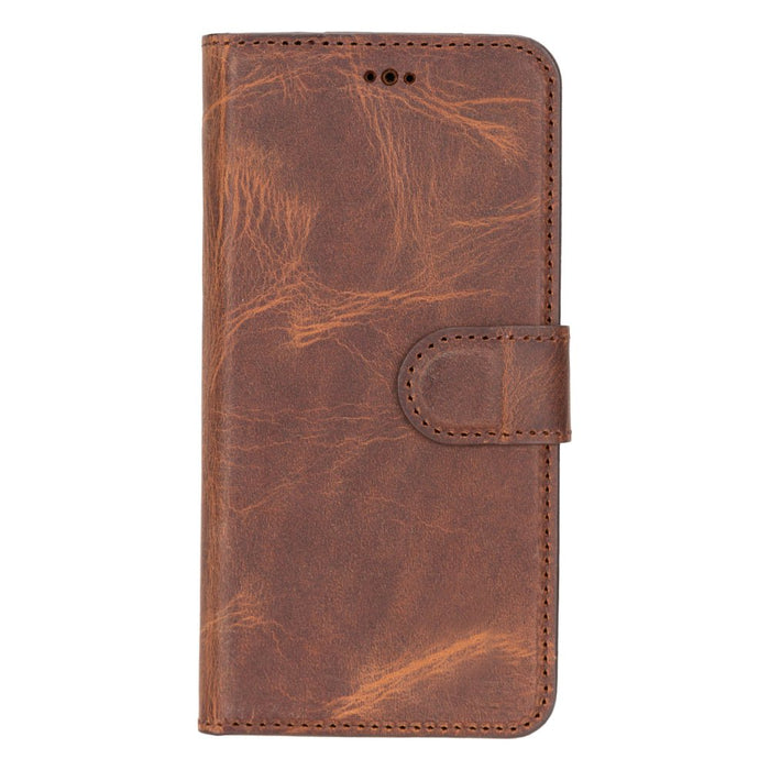 Carter Leather Samsung S25 Detachable Wallet Case, Saddle Brown - BlackBrook Case