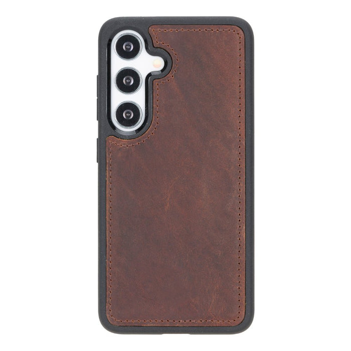 Carter Leather Samsung S25 Detachable Wallet Case, Saddle Brown - BlackBrook Case