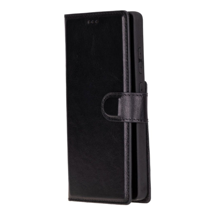 Carter Leather Samsung S25 Ultra Detachable Wallet Case, Rustic Black - BlackBrook Case