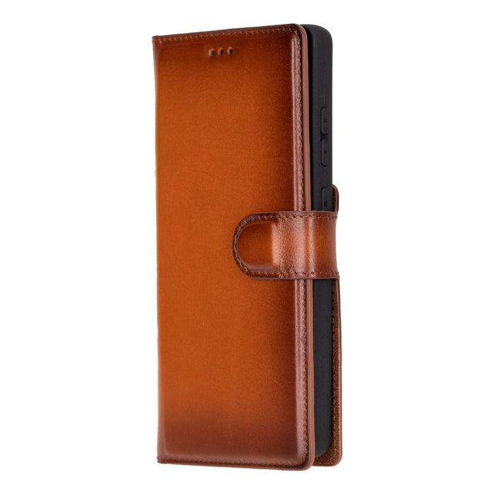 Carter Leather Samsung S25 Ultra Detachable Wallet Case, Rustic Tan - BlackBrook Case